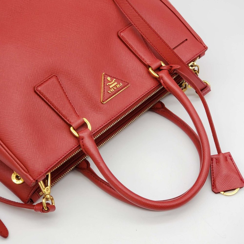 100% Authentic Prada Saffiano Small Red Shoulder Bag - Picture 10 of 16
